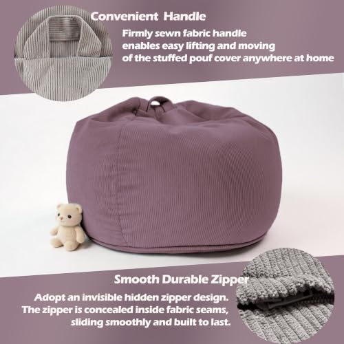 Corduroy Bean Bag Chair Cover for Toy Storage - Dusty Pink