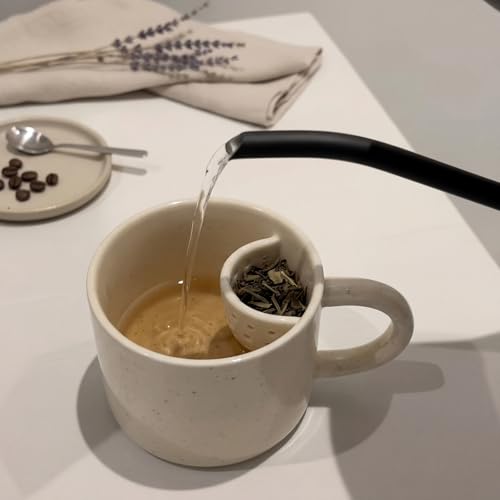 Yiyiring 8oz Tea Cup with Infuser - Ceramic Loose Leaf Tea Mug for Hot Beverages