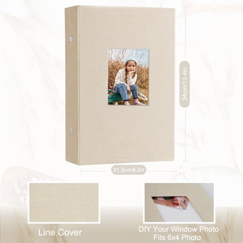Linen 4x6 Photo Album - Large Capacity 300-Pocket Family Memory Book
