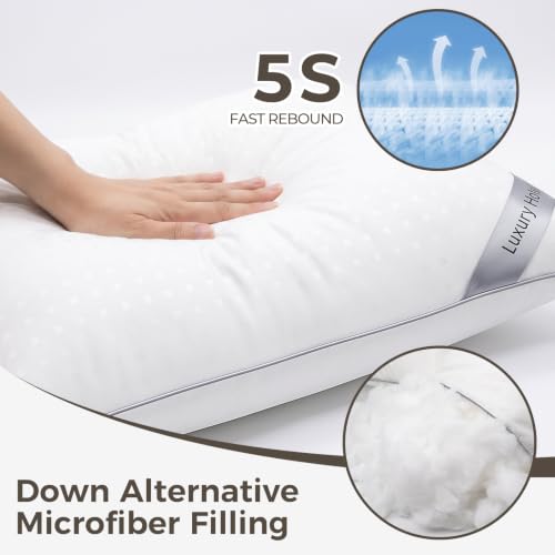 Cooling Bed Pillows Set of 4 - Soft Microfiber for All Sleepers