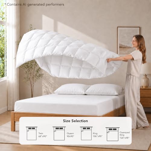 King Size Down Duvet Insert - Luxury White Comforter, Hypoallergenic