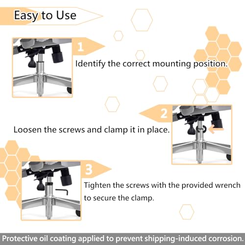 Office Chair Sinking Fix Kit - Heavy Duty Steel Height Lock Clamps (2 Pack)