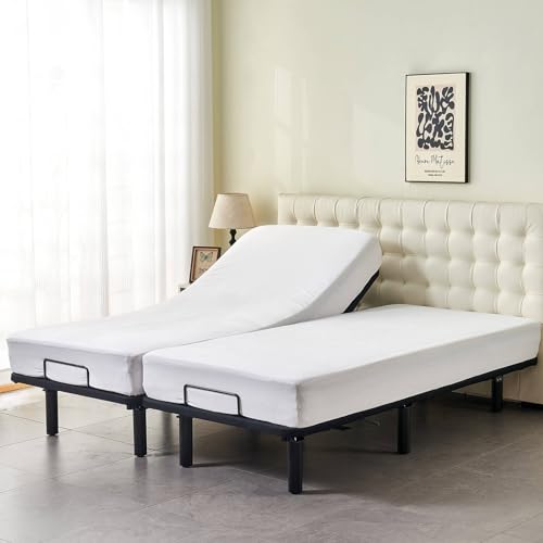 Kingnex Waterproof Split King Mattress Protector for Adjustable Beds (2 Pack)