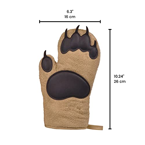 Bear Paw Oven Mitts - Heat-Resistant Silicone and Cotton Kitchen Gloves