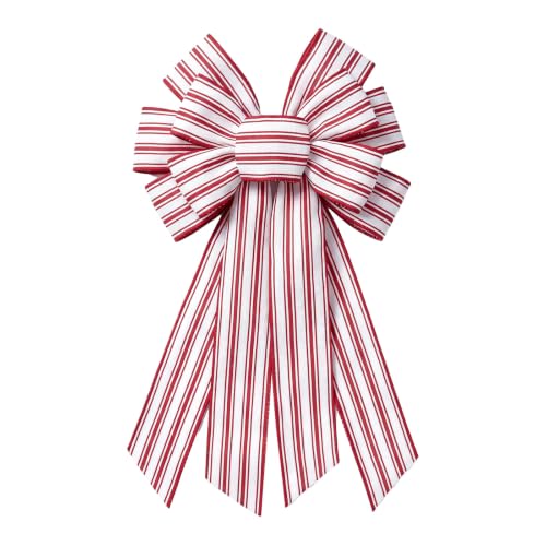 Habbiful Style B Large Candy Cane Christmas Bow for Wreath & Tree Topper