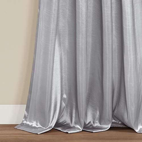 Lush Decor Circle Dream Window Curtains Panel Set for Living, Dining Room, Bedroom (Pair), 54"W x 84"L, Light Gray