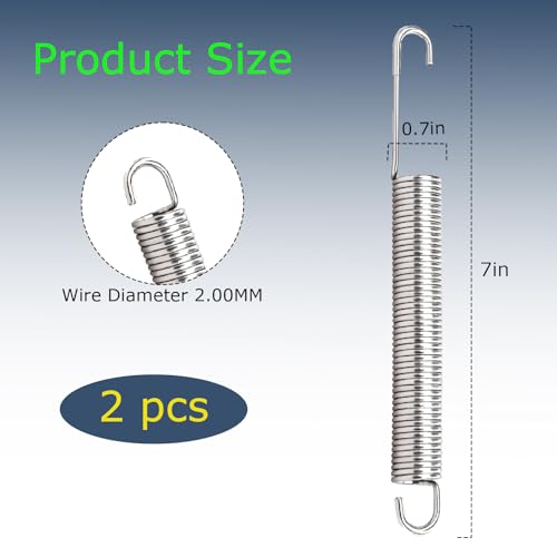 7-Inch Recliner Tension Springs Replacement - Heavy-Duty Stainless Steel (2-Pack)
