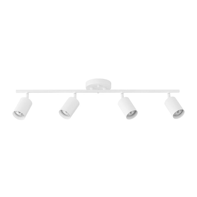 Globe Electric 57011 4-Light Track Lighting, Matte White Finish, Adjustable Cylindrical Heads, GU10 Base, Dimmable, Modern Low-Profile Design