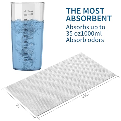 Universal Commode Liners with Absorbent Pads - 100 Count Bedside Toilet Liners