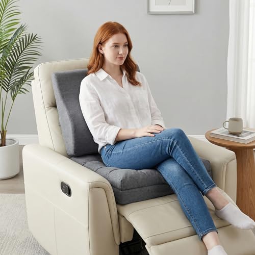 Memory Foam Recliner Seat Cushion with Lumbar Pillow - 20 x 20 inch