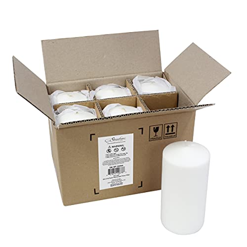 Unscented White Pillar Candles 3" x 6" - 65 Hour Burn Time (6 Pack)