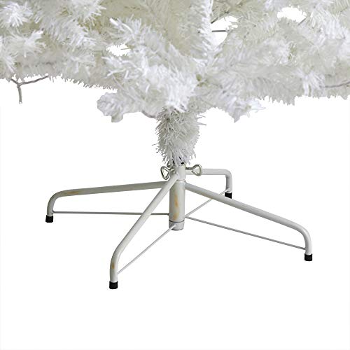 8ft Artificial White Christmas Tree with 1500 Bendable Branches - Realistic Holiday Decor