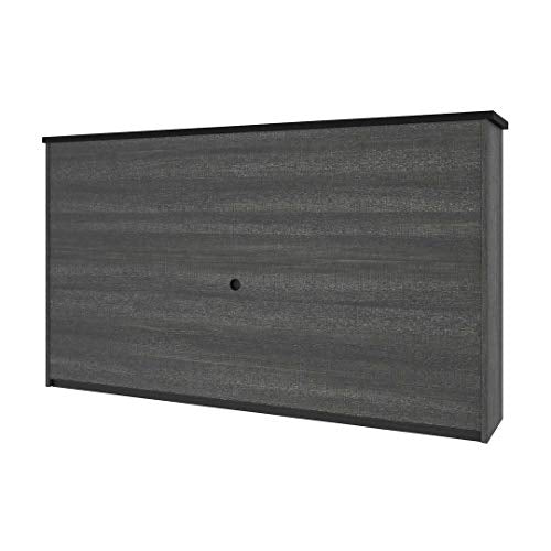 71-Inch Office Desk Hutch with Doors and Adjustable Shelves, Black