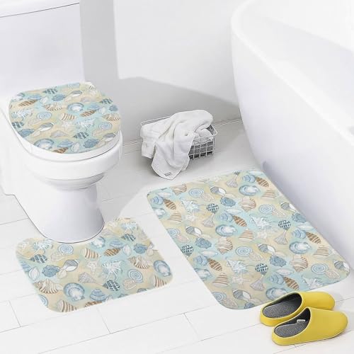 Coastal Seashells Pattern Decorative Carpet 15.7x23.6 Inch Non-Slip Rug