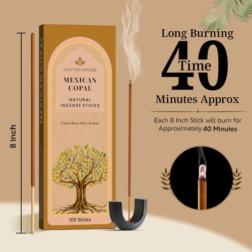 Natural Copal Incense Sticks - 100 Count Organic Handmade Resin Incense