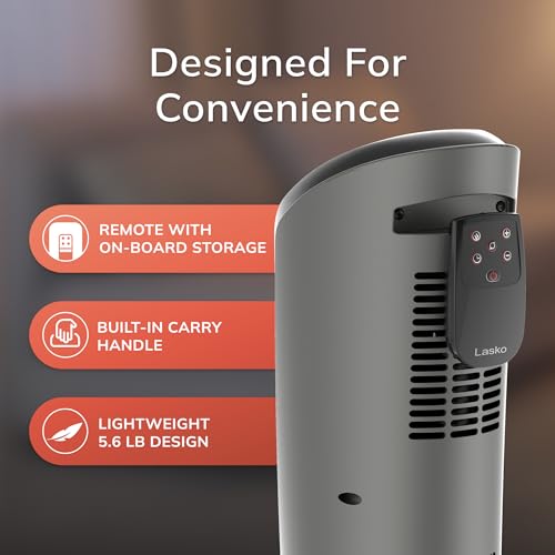 1500W Ceramic Tower Space Heater with Remote and Oscillation