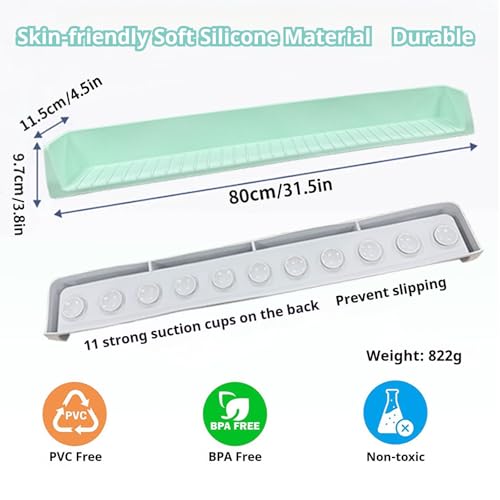 Silicone Bathtub Splash Guard for Kids with Toy Organizer Shelf