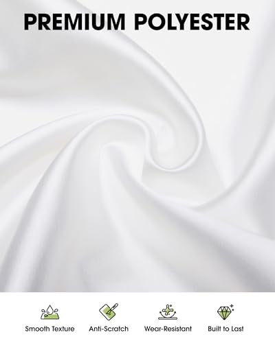 White Rectangle Polyester Tablecloth 60" x 102" (2 Pack) - Washable Cover