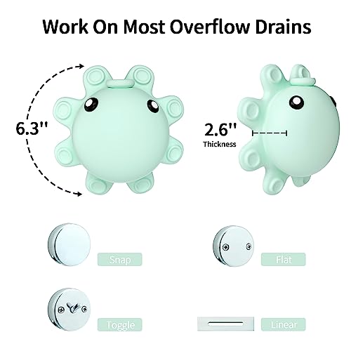 Silicone Bathtub Overflow Drain Cover, Octopus Bath Water Stopper