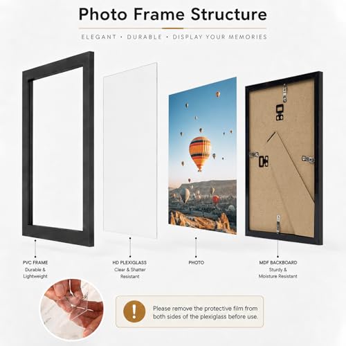 JCJMY 8.5x11 Picture Frame Black for Certificate, Poster and Photo