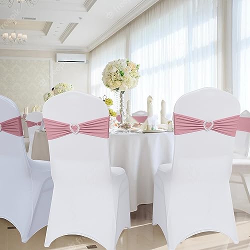 Pack of 30 Stretch Chair Sashes with Buckle - Dusty Pink