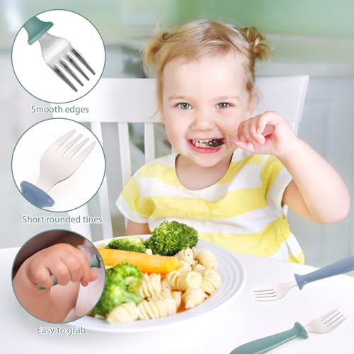 6-Pack Toddler Forks with Shield Guard & Easy-Grip Handles