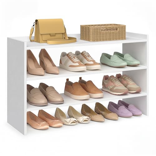 3-Tier Stackable Shoe Rack, Modern Minimalist Entryway & Closet Organizer
