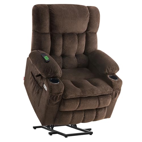 Dual Motor Power Lift Recliner Chair with Massage, Heat, and USB Ports