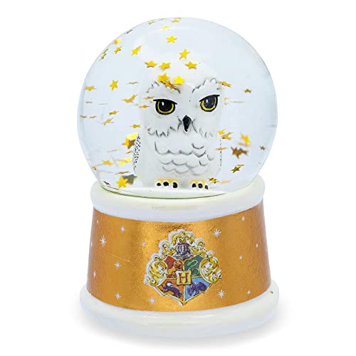 Owl Mini Snow Globe with Swirling Glitter and LED Light Display