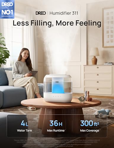 4L Cool Mist Humidifier for Bedroom with 36H Runtime and Nightlight