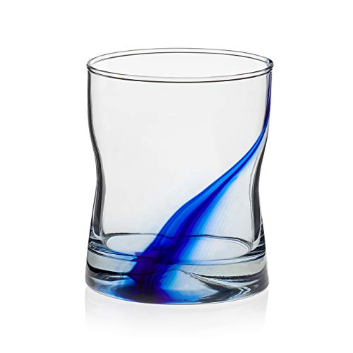 Libbey Blue Ribbon Impressions Rocks Glasses Set of 4, 12.5 oz Drinking Glassware