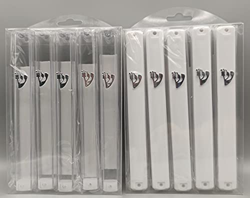 Waterproof Mezuzah Case Holder - Durable Plastic Rectangle - 5 Pack