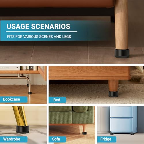 Heavy-Duty Stackable Furniture Risers with Non-Slip TPU Base (Set of 4)