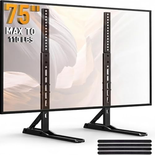 Universal Tabletop TV Stand Base for 20-75 Inch TVs - Height Adjustable
