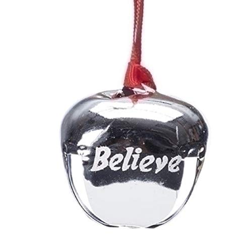 Believe Polar Express Bell Ornament - Silver Christmas Holiday Decor, 1.5"