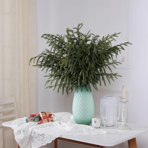 8 Pcs 36-Inch Lifelike Norfolk Pine Branches for Vase - Christmas Decor