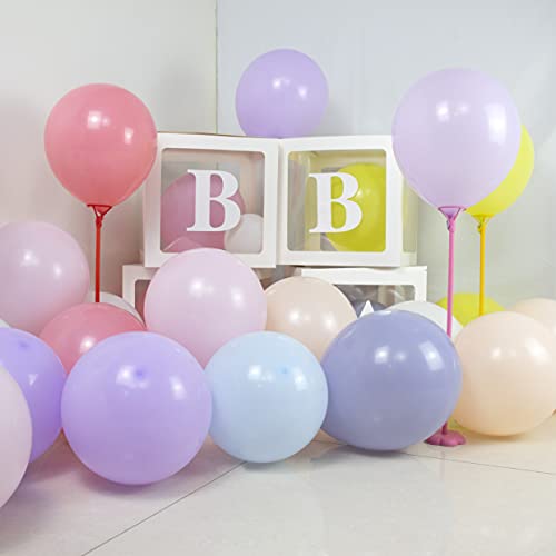 ASIYUHY 12 Inch Pastel Balloons 100 Pack Multicolor Rainbow Latex Balloons
