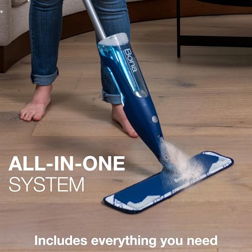 Premium Hardwood Floor Spray Mop Kit with Reusable Microfiber Pad