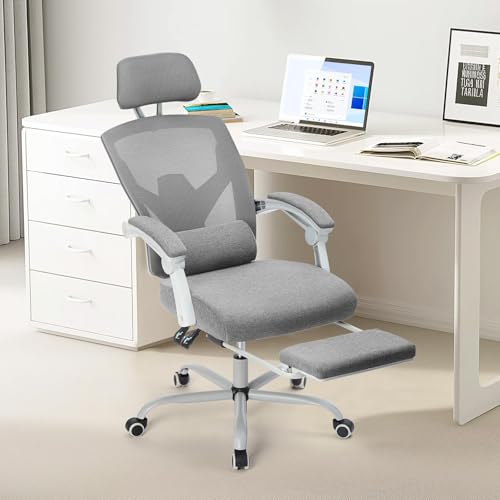 Ergonomic Mesh Office Chair with Lumbar Support, Footrest and Adjustable Headrest
