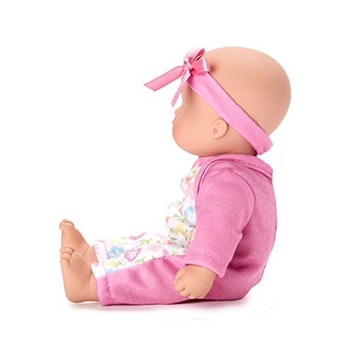 8-Inch Soft Body Baby Doll in Pink Striped Sleeper for Toddlers