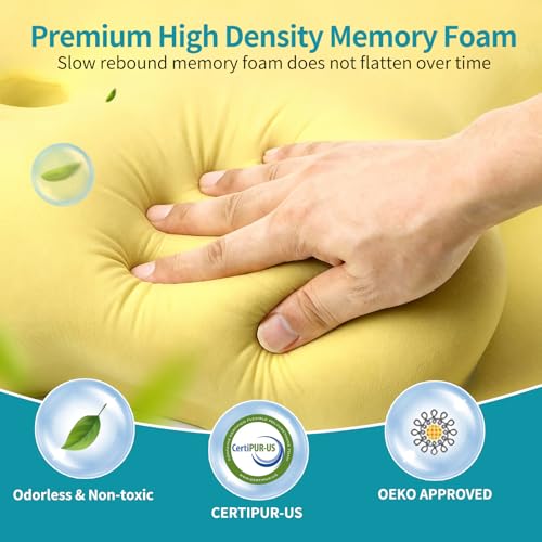 Besyodo Ergonomic Cervical Memory Foam Neck Pillow for Pain Relief (Blue)