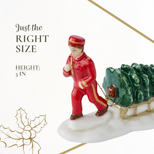Dolomite Christmas Village Bell Hop Figurine - Nostalgic Holiday Decor