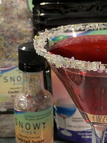 Snowy River Pride Mix Cocktail Sugar - Vibrant Rainbow Edible Garnish - 4 Ounce Pack