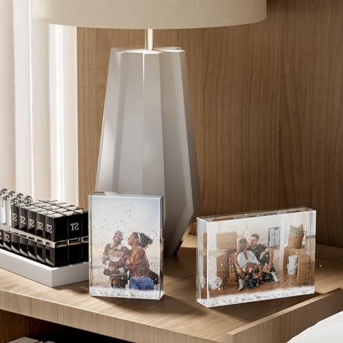 4x6 Liquid Glitter Photo Frame - Floating Sparkle Acrylic Picture Frame