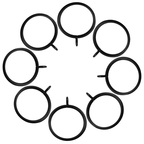 50-Pack 1.5-Inch Metal Curtain Rings with Eyelets - Durable Black Drapery Rings