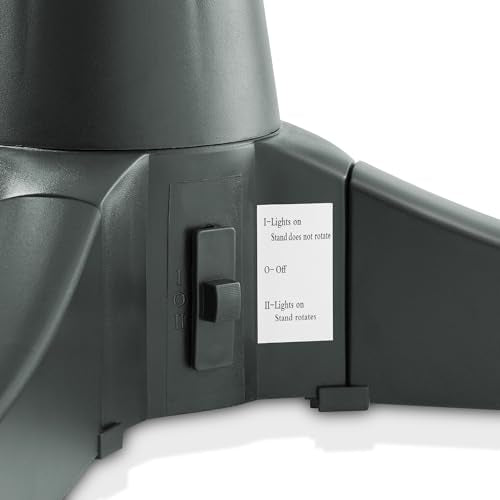 Casafield 360-Degree Rotating Christmas Tree Stand with Outlets, Adjustable for Up to 7.5 ft Artificial Tree