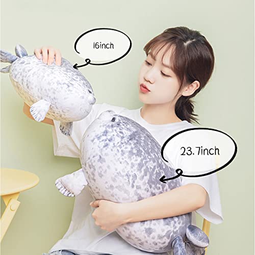 24-Inch Chubby Seal Plush Pillow - Soft Stuffed Animal Toy for Kids
