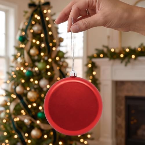 Red Flat DIY Christmas Ornaments 12pk - Holiday Craft Decoration Set