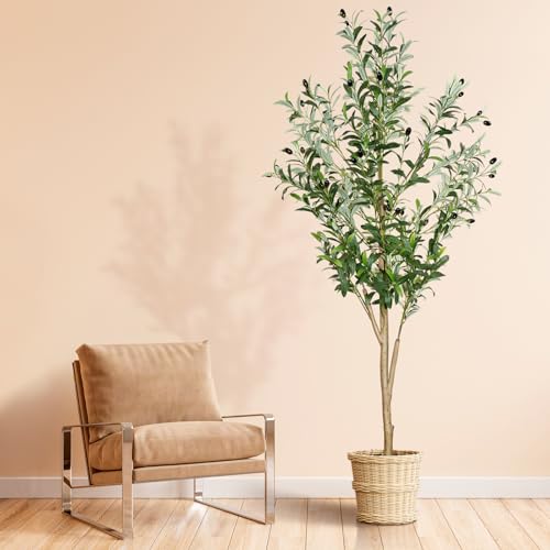 6ft Artificial Olive Tree with Realistic Leaves & Fruits