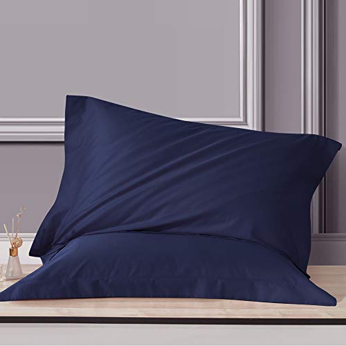 Microfiber Standard Pillow Shams Set of 2 - Navy Blue Envelope Closure